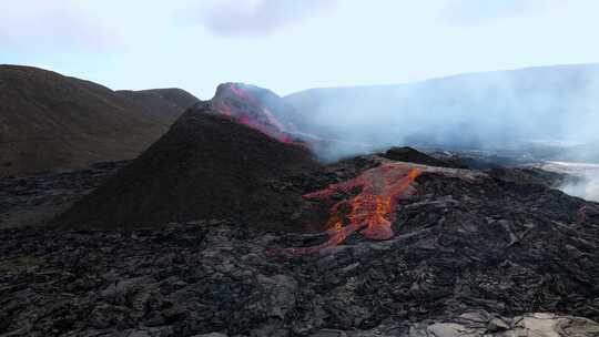 火山，熔岩，喷发，冰岛