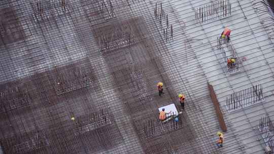 工地施工塔吊作业城市建设