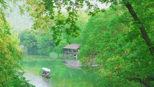 江南杭州西湖浴鹄湾春天自然风景