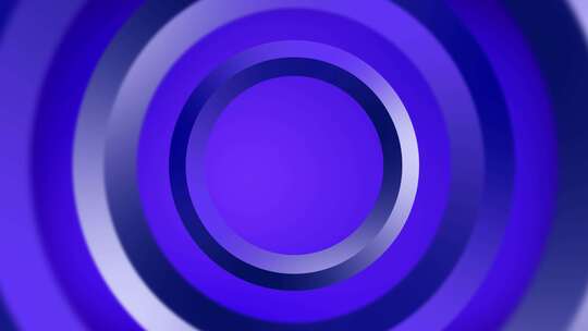 由几何圆形制成的蓝色数字隧道。霓虹紫色淡