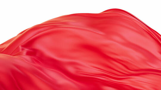 带alpha通道的飘舞流动的红色红旗布料
