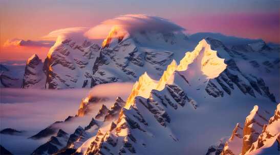 AIGC素材 雪山山峰自然风景