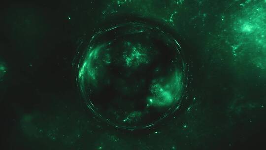 太空银河系绿色的星星