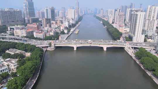 广州人民桥航拍