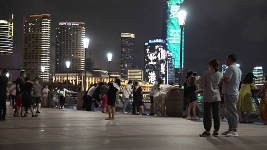 外滩滨江夜景视频素材模板下载