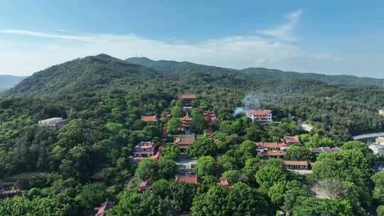 泉州南少林寺遗址航拍清源山南少林寺风景