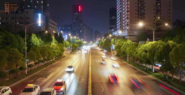 城市夜景马路车流延时合集