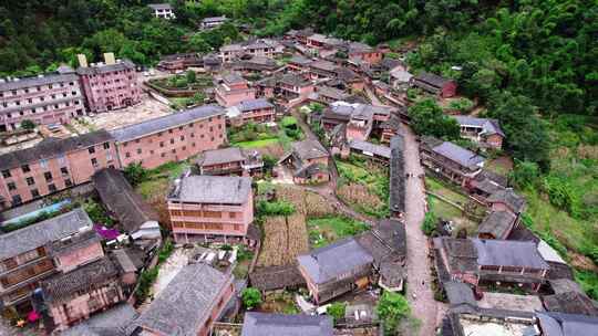 航拍云南普洱茶山村庄