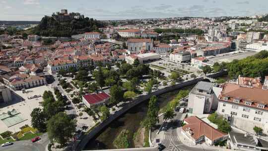 梦幻般的白色度假小镇，莱里亚，葡萄牙，城市景观，天线