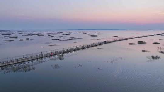 江西九江永修吴城最美水上公路航拍