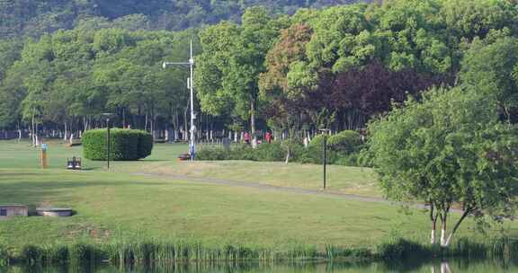 春天溧阳城市公园美丽绿化景观