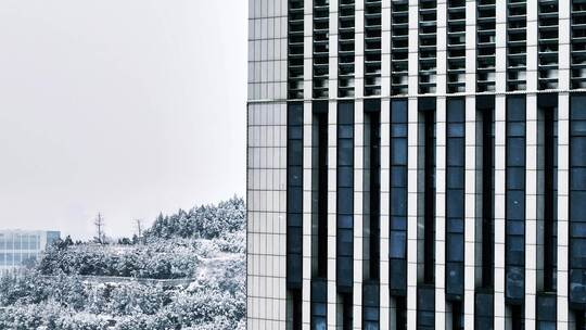 山大雪景航拍