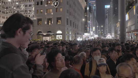 香港2023跨年夜尖沙咀街景夜景