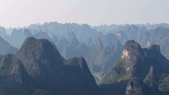 密集山峰桂林山川航拍