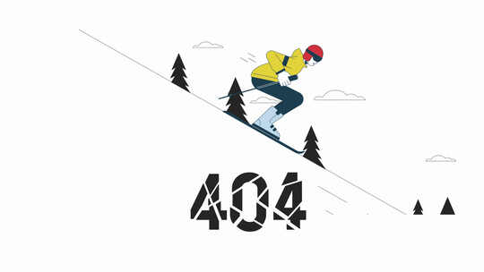 Skiing Down 404错误动画