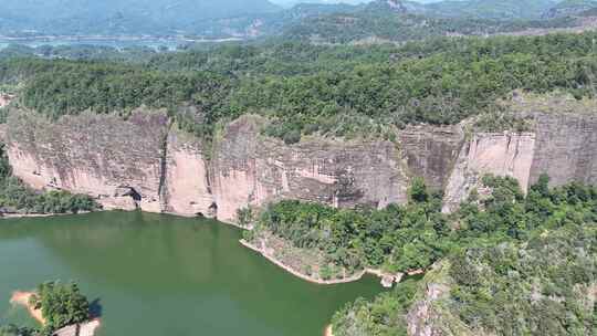 福建泰宁大金湖丹霞地貌大赤壁景区航拍