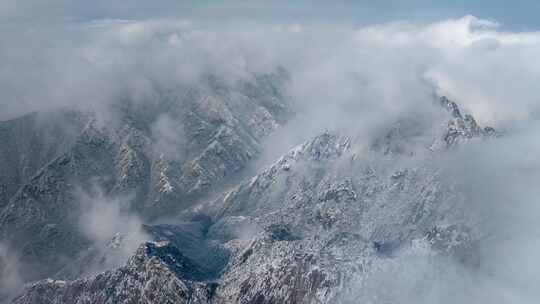 黄山雪景云海延时