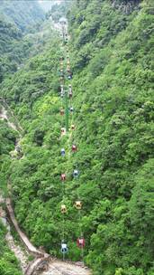 航拍湖北宜昌西陵峡风景竖屏