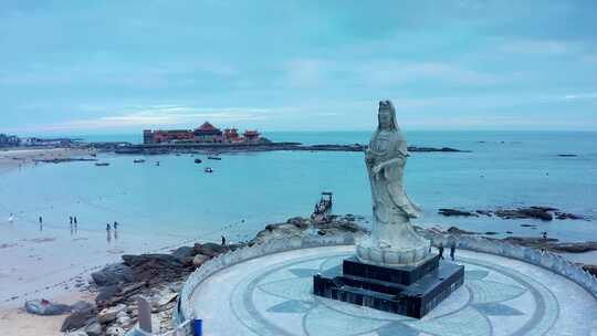 泉州黄金海岸海上观音、海中的寺庙洛迦寺