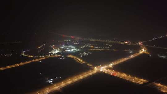 航拍 雄安 冬季 夜景 晚上 航拍雄安夜景