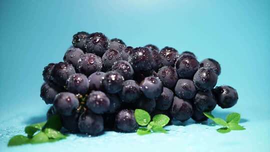 新鲜紫葡萄特写素材