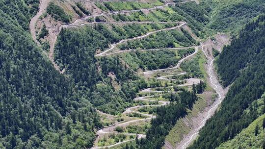 航拍四川独库公路宝康线高山森林风光