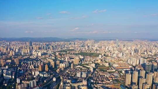 昆明高新科技广场楼顶航拍昆明城市全景