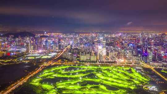 4K航拍深圳南山夜景延时