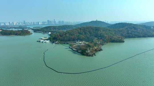 航拍无锡太湖鼋头渚风景区