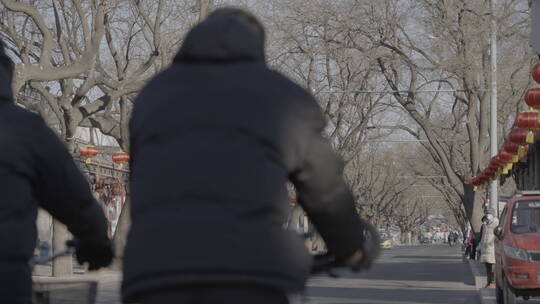 北京胡同过年街景气氛 春节街景氛围