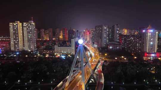 青海西宁夜景西宁中心广场西宁昆仑桥夜景