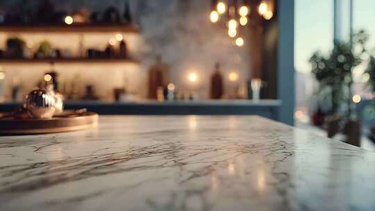 室内大理石台面近景