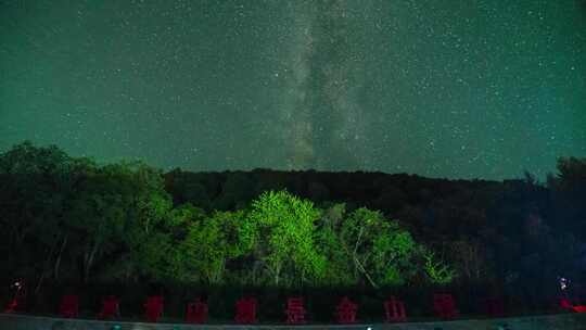 辽宁本溪桓仁枫林谷夜晚星空延时