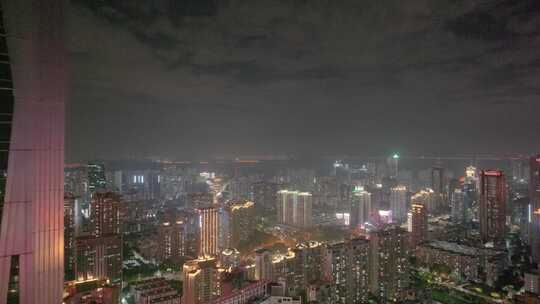 平安金融中心夜晚夜景深圳航拍城市地标高楼