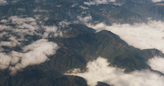 航拍杭州山川河流云海空镜头