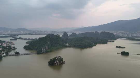 航拍广东肇庆七星山5A景区