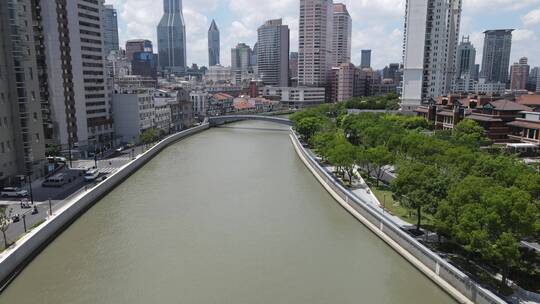 上海苏州河4k航拍合集
