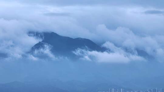 庐山雨后云雾航拍视频