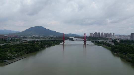 航拍福建漳州芝山大桥