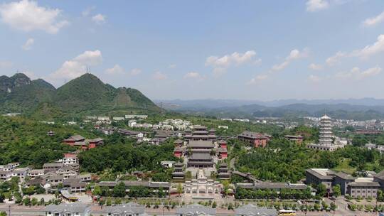 贵州贵阳大兴国寺航拍视频素材模板下载