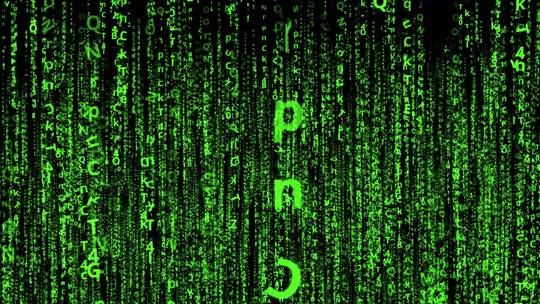 黑客帝国绿色代码粒子雨绿色背景