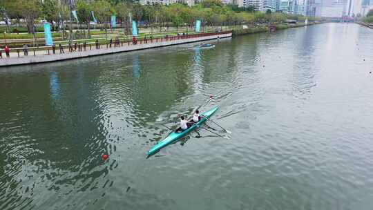 深圳大沙河赛艇比赛航拍