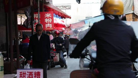 小县城农贸市场视频素材模板下载