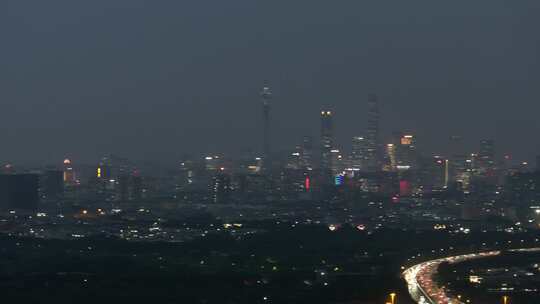 广州华南快速路夜景航拍视频素材模板下载