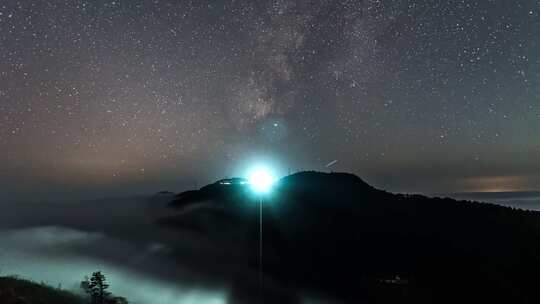 湖北九宫山云海星空延时