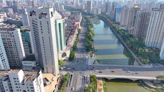 江西南昌航拍街道街景东湖区城市风景风光素