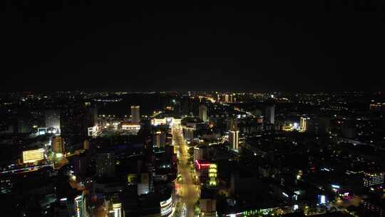 江苏徐州城市夜景灯光交通航拍