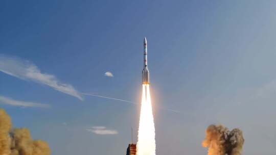火箭升空火箭发射卫星新能源