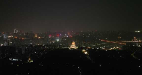 重庆鸿恩寺夜景航拍重庆夜景城市风光风景