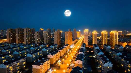 万家灯火过年小区团圆团聚居民楼春节夜晚